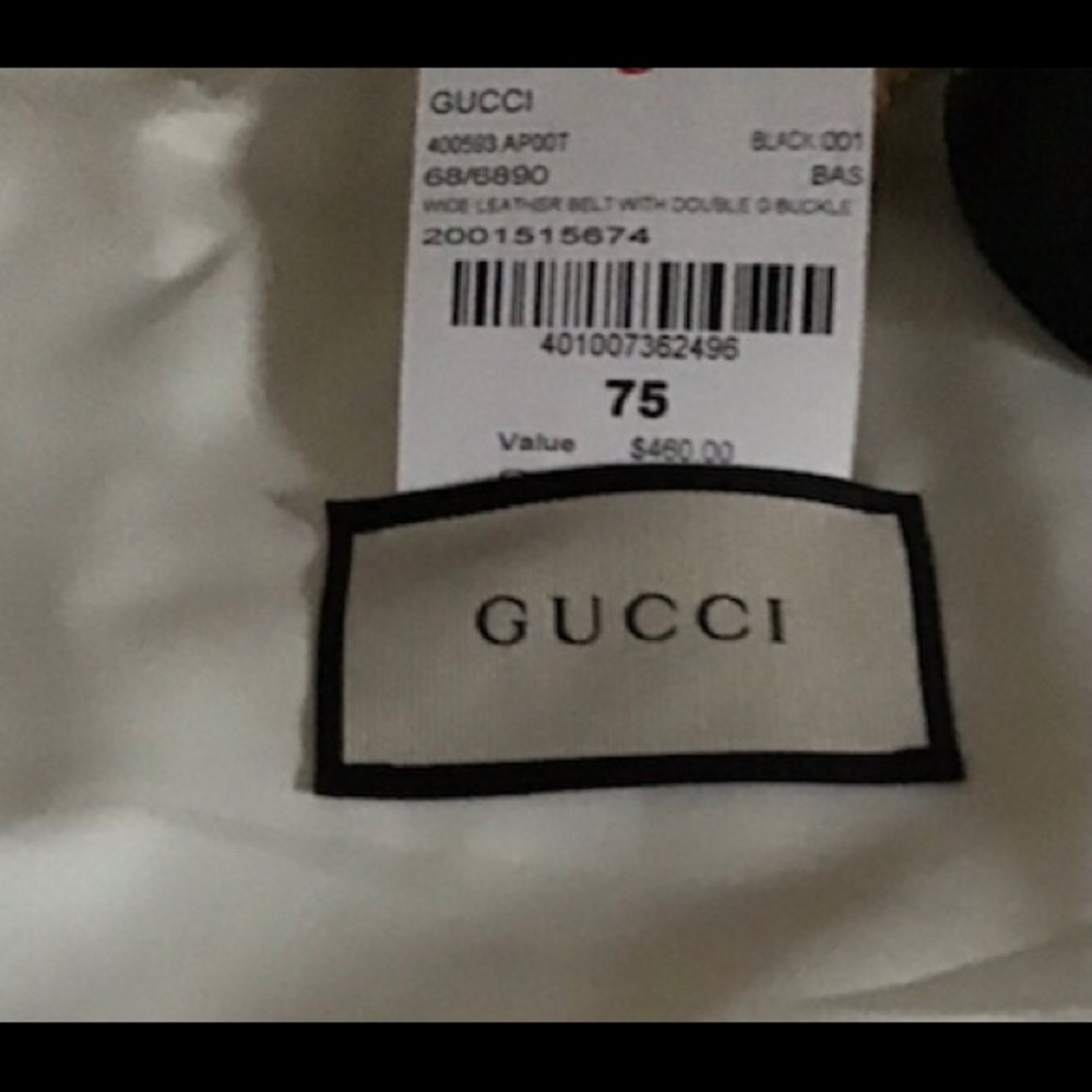 NWT, Gucci Belt Mormont Black Leather, size 75 - Picture 4 of 4